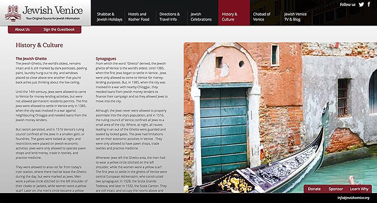 Chabad Venice history page on site